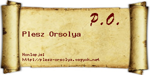 Plesz Orsolya névjegykártya